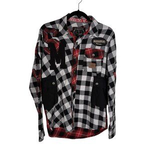 Smugglers Moon Marauders Men SZ S Black/Red/White Plaid Button Up Shirt NWT